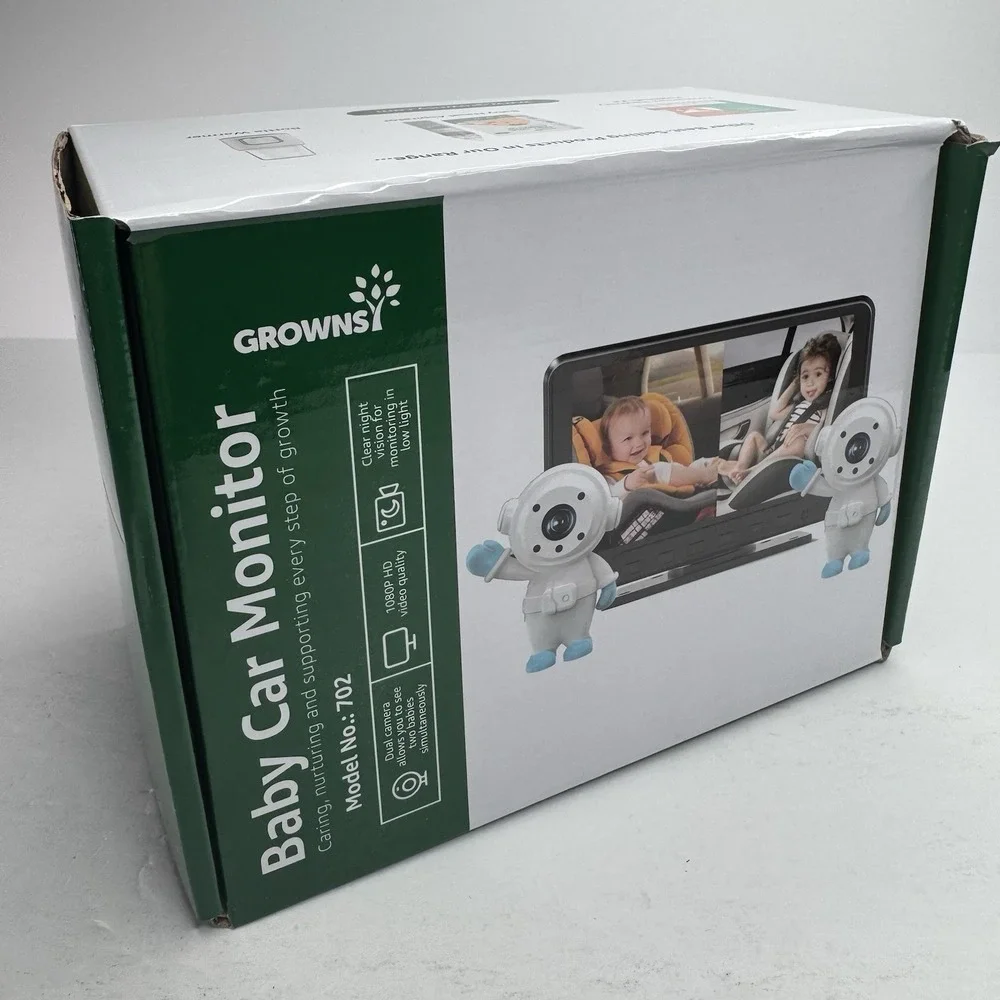 GROWNSY Dual Car Camera Baby Monitor, 7